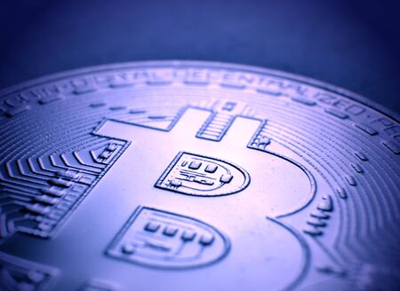 Macro Close up of a bit coinの写真素材