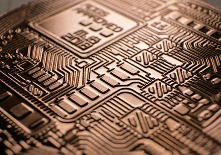 Macro Close up of a bit coin