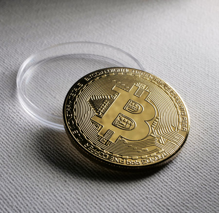 Macro Close up of a bit coin