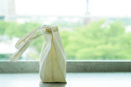 White calico tote bagの写真素材