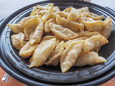 Deep fried gyozaの写真素材