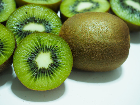 Green kiwi fruit.の写真素材