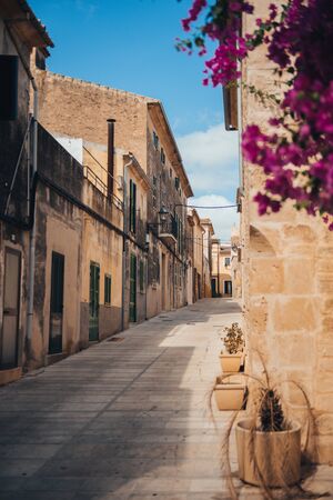 Narrow alley in Valldemossa, Majorca Spainの写真素材