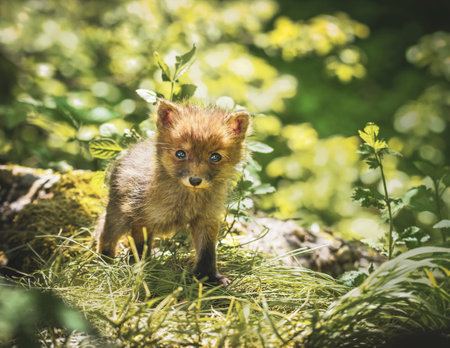 Common fox - cubの写真素材