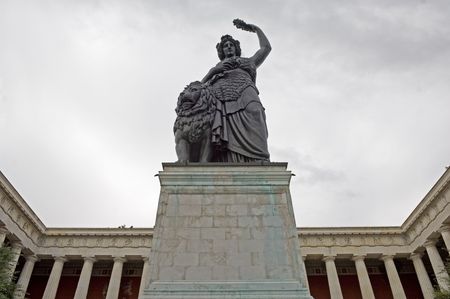 The Bavaria statue in Munich, Germanyの写真素材