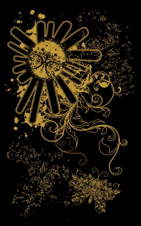 Gold rays designのイラスト素材