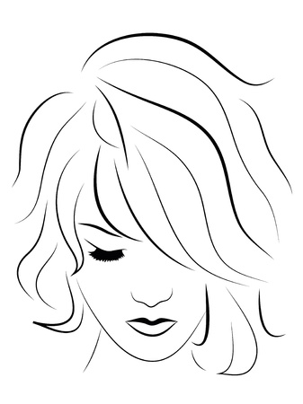 Line illustration of headのイラスト素材