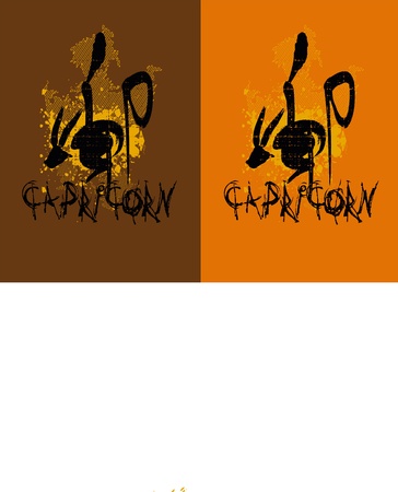 Capricorn design t-shirt themeのイラスト素材