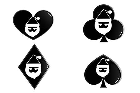 poker with Father Christmasのイラスト素材