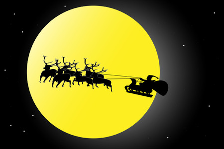 Father Christmas in the skyのイラスト素材