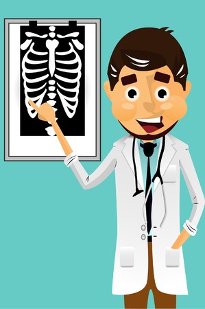 A clinic doctor explain X-ray to patientのイラスト素材