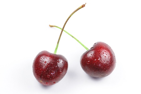 Two isolated cherry here の写真素材