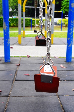 the swing in the parkの写真素材
