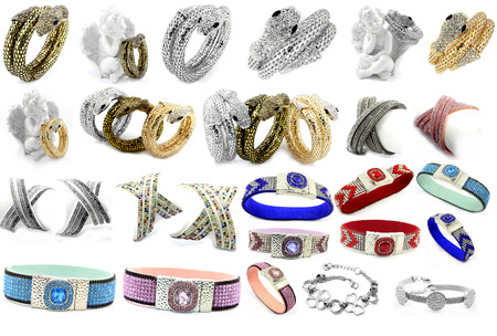 A set of photos jewelery - Bracelets - White backgroundの写真素材