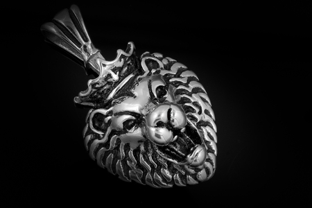 Pendant - Stainless Steel - One color backgroundの写真素材