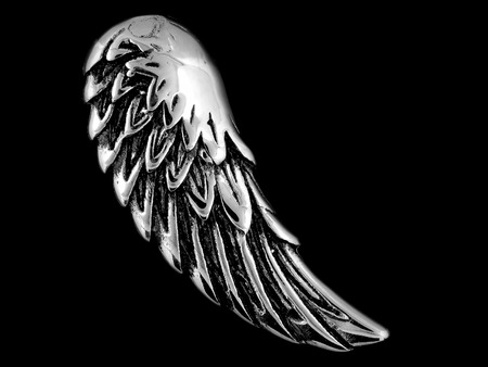 Pendant Necklace Angel Wing - One color backgroundの写真素材