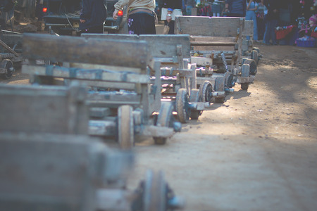Hmong's wooden cart racingの写真素材