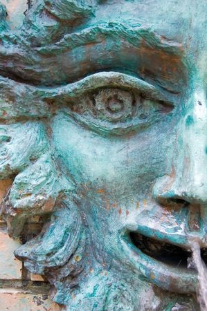 Abstract image of blue face of a strange creatureの写真素材