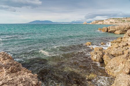 Mediterranean sea coast next to "Torre Vigia Las Palomas" in MÃ¡laga. Costa del Sol. Spain.の写真素材
