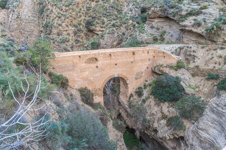 View of Nazari bridge in Tablate. Granada. Spain.の写真素材