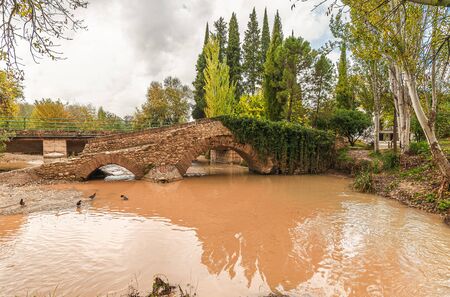 Picturesque and wordeful view of bridge in famous "Riofrio" river. Granada. Spain.の写真素材