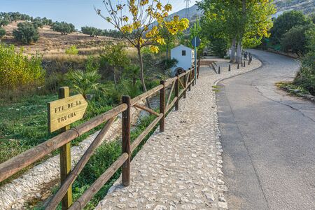 Wonderful view of wood fence in famous Riofrio. Granada. Spain.の写真素材