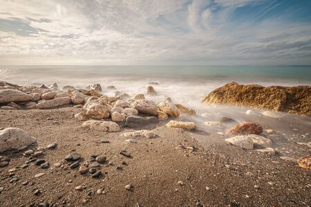 Beautiful view of the Crow Beach in Costa del Sol. Andalusia. Malaga.Spain.の写真素材
