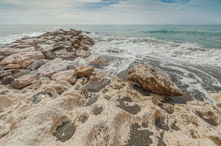 Beautiful view of the Crow Beach in Costa del Sol. Andalusia. Malaga.Spain.の写真素材