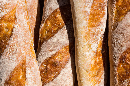 French bread from a bakery in detail.の写真素材