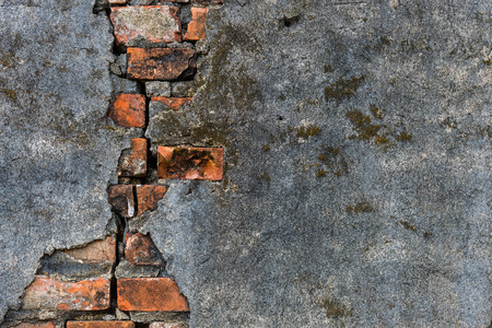 Old brick wall with crack. For Backgroundの写真素材