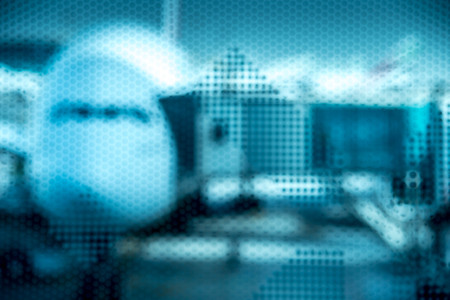 Airplane prepare for fight at the air port, unfocused dot effectの写真素材