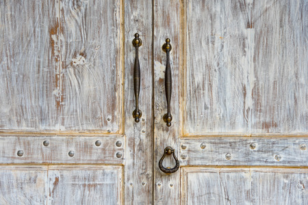 Vintage white doorの写真素材