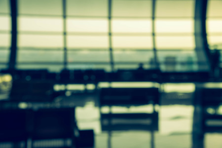 Modern international train and airport terminal. Unfocused effect.の写真素材