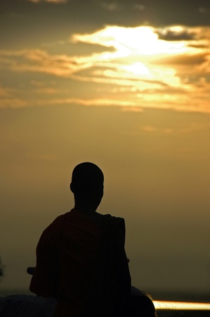 At sunset monk の写真素材