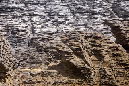Close up of the Pancake Rocks in New Zealandの写真素材