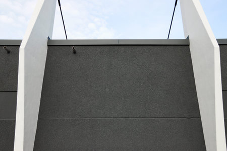 Industrial architecture with structural plaster and struts
