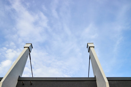 Industrial architecture with structural plaster and strutsの写真素材