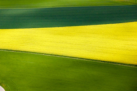 Aerial photos in spring over Germany from a small planeの写真素材