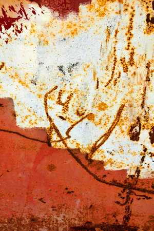 Rusty metal texture with scratches and cracks. Abstract background and texture for design.の写真素材