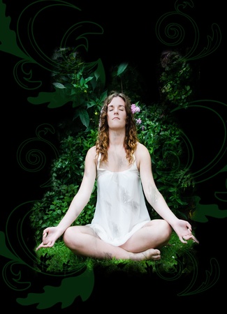 Woman meditatingの写真素材