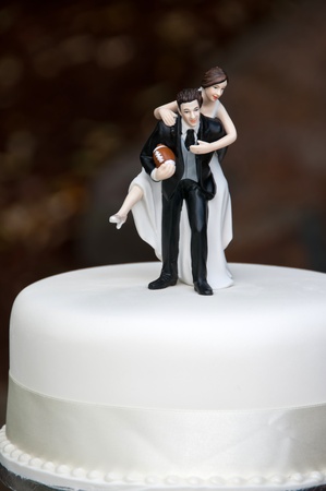 Bride and Groom on wedding cakeの写真素材