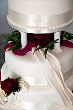 Three Tiered wedding cakeの写真素材