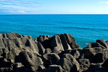 Rocks on coastline by the seaの写真素材