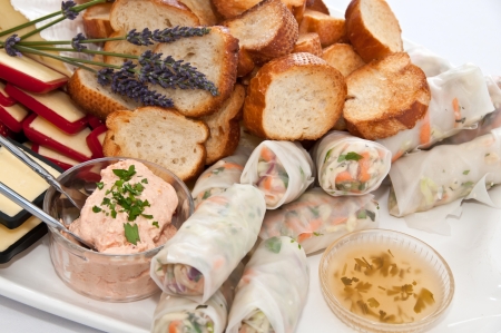 Plate of appetizers at a partyの写真素材