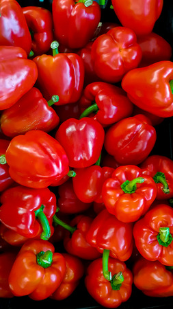 Rep capsicum peppers ready to be cut upの写真素材