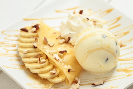 crepe and icecreamの写真素材