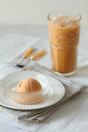 ice cream with milk teaの写真素材