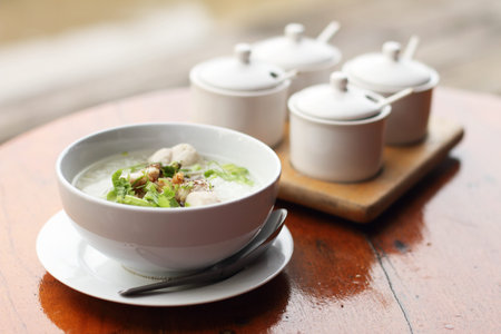 Eastern style breakfast soft boiled rice