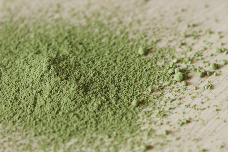 powdered green matcha teaの写真素材