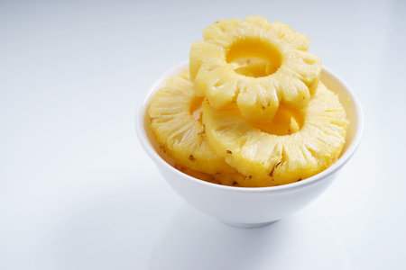 pineapple. fresh pineapple on white backgroundの写真素材